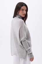 Jersey poncho de cuello alto Naya - Gris claro - Mujer
