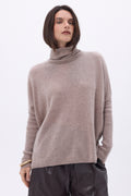 Jersey de cuello alto tipo poncho Naya - Avellana - Mujer