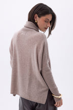 Jersey de cuello alto tipo poncho Naya - Avellana - Mujer