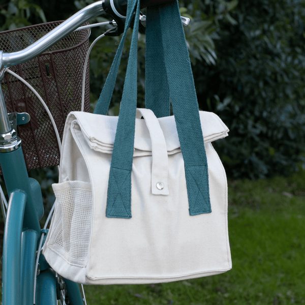Sac Déjeuner En Coton Bio - Bleu Canard
