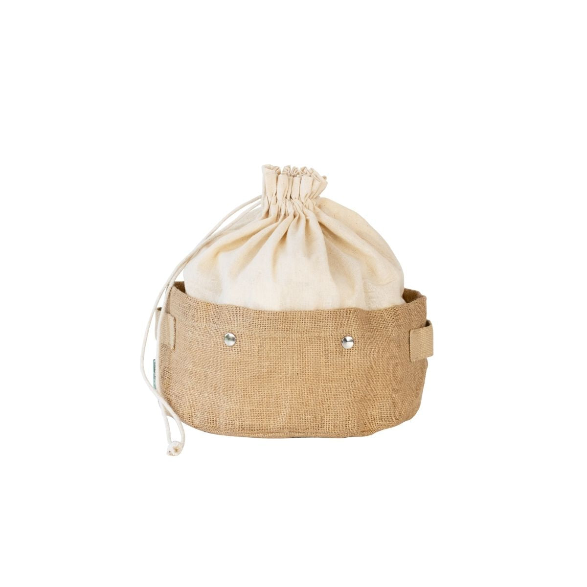 Cesta de almacenamiento extraíble 2 en 1 de algodón orgánico y yute - Beige