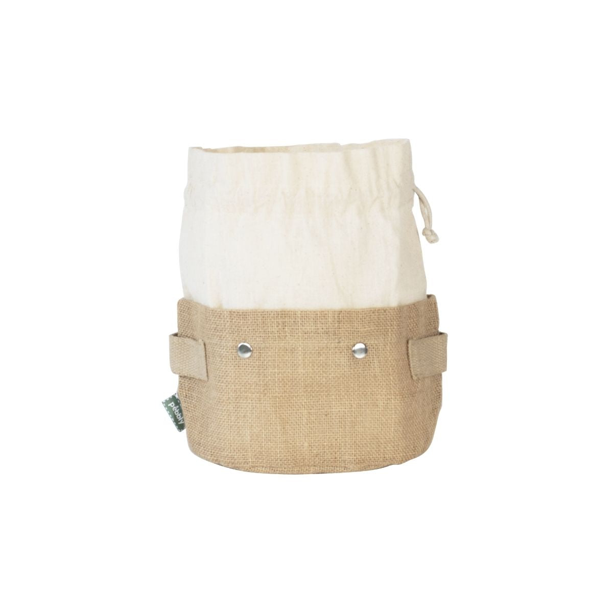 Cesta de almacenamiento extraíble 2 en 1 de algodón orgánico y yute - Beige