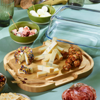 Boîte À Fromage En Verre Et Bambou - Transparent