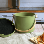 Seau À Compost En Acier Avec Filtre À Charbon - 3,5 L - Olive