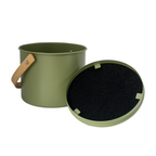 Cubo de abono de acero para interiores con filtro de carbón a prueba de olores - 3,5 L - Oliva