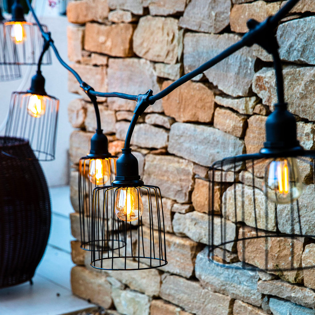 Nema - E27 Wired Garland - Steel - Black