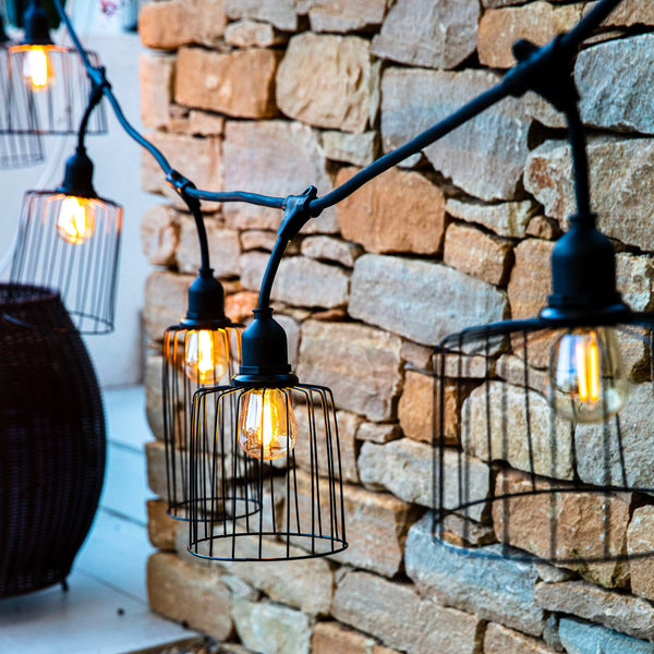 Nema - E27 Wired Garland - Steel - Black