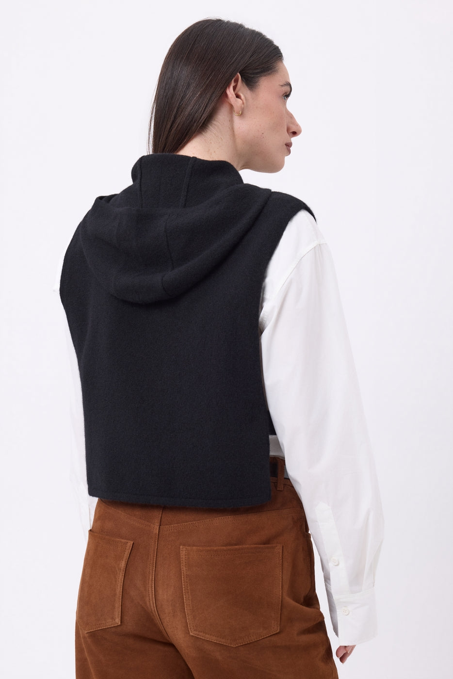Cagoule Plastron Boutons Dorés Neo - Noir - Femme