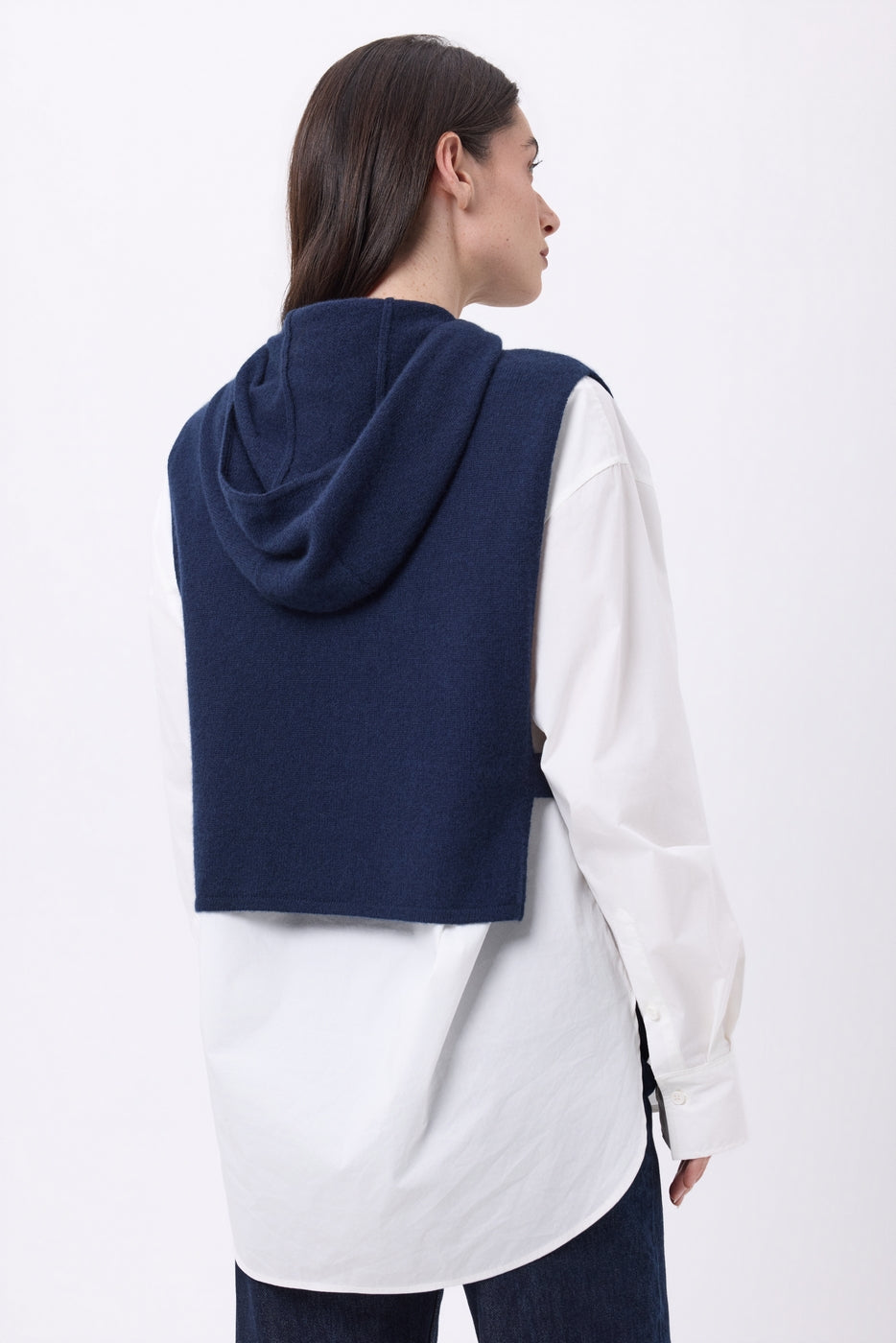 Pasamontañas plastrón botones dorados Neo - Azul marino - Mujer