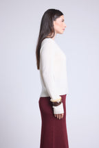 Cárdigan de cuello redondo Neva - Blanco - Mujer