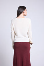 Cárdigan de cuello redondo Neva - Blanco - Mujer