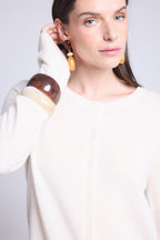 Cárdigan de cuello redondo Neva - Blanco - Mujer