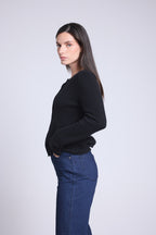Cárdigan de cuello redondo Neva - Negro - Mujer