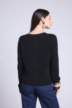 Cárdigan de cuello redondo Neva - Negro - Mujer