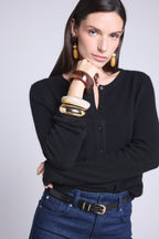 Cárdigan de cuello redondo Neva - Negro - Mujer