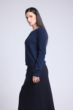 Cárdigan Cuello Redondo Neva - Azul Marino - Mujer