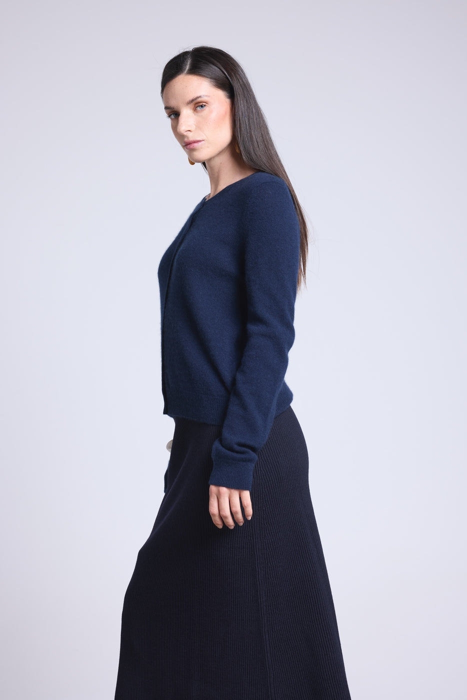 Cárdigan Cuello Redondo Neva - Azul Marino - Mujer