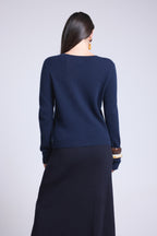 Cárdigan Cuello Redondo Neva - Azul Marino - Mujer