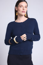 Cárdigan Cuello Redondo Neva - Azul Marino - Mujer