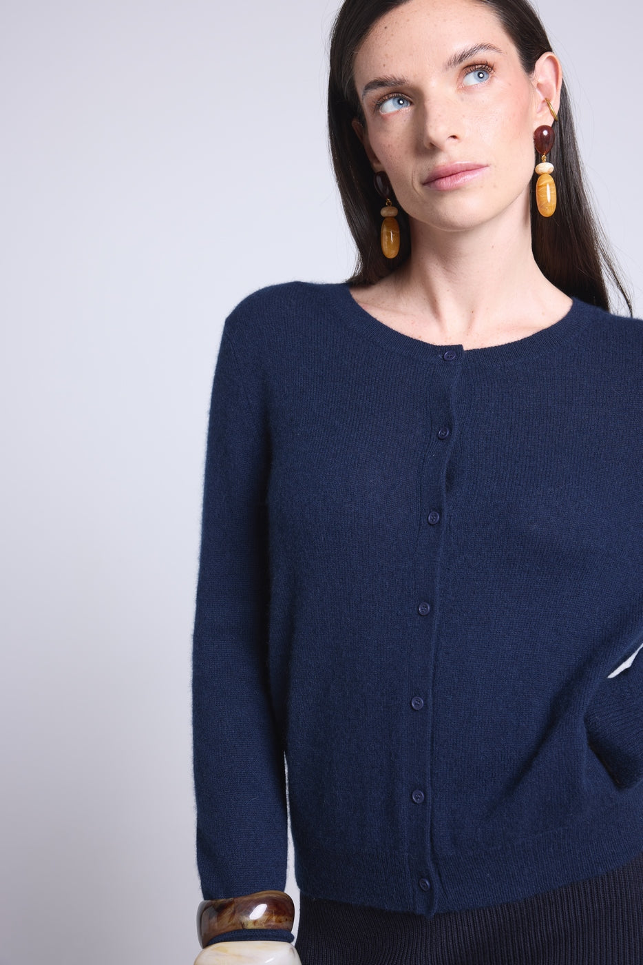 Cárdigan Cuello Redondo Neva - Azul Marino - Mujer