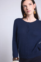 Cárdigan Cuello Redondo Neva - Azul Marino - Mujer