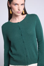 Cárdigan de cuello redondo Neva - Verde botella - Mujer