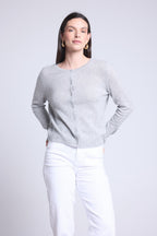 Cardigan Col Rond Neva - Gris Clair - Femme