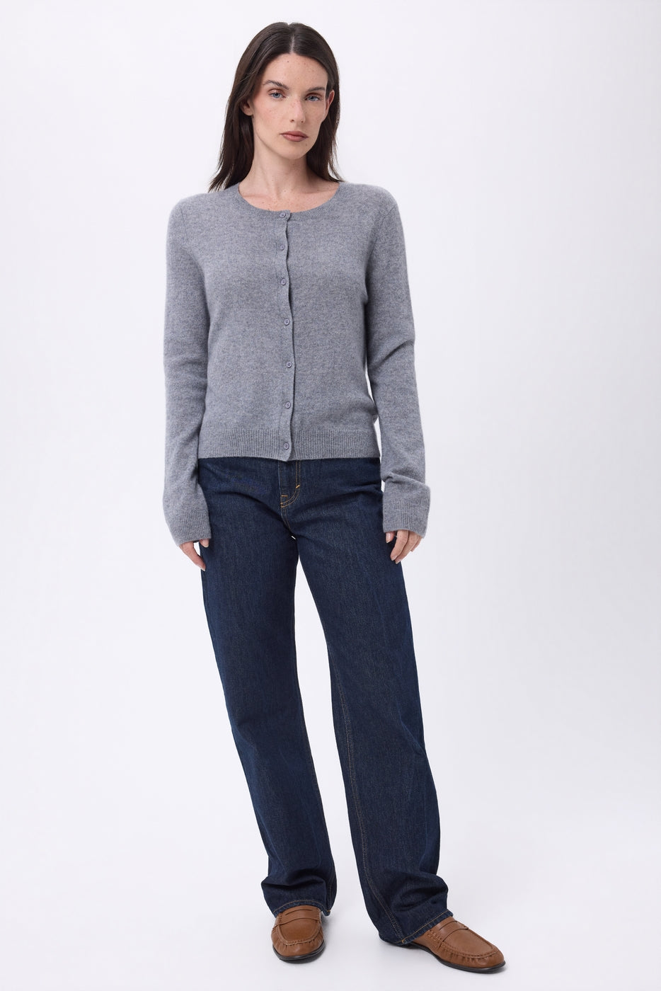 Cardigan Col Rond Neva - Gris Fonce - Femme