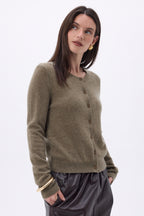Cardigan Col Rond Neva - Khaki Chine - Femme