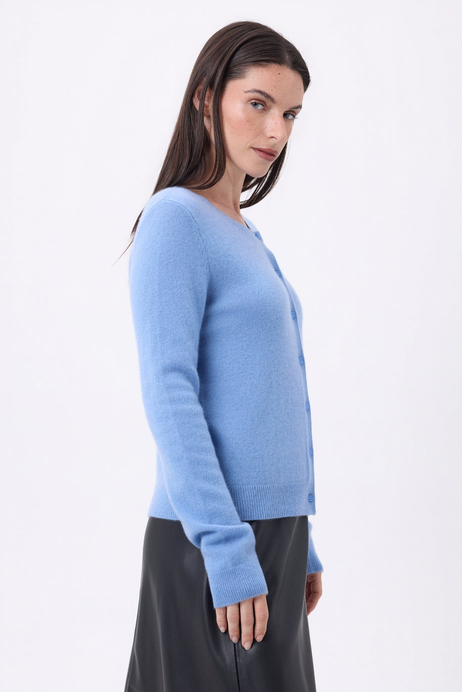 Cárdigan de cuello redondo Neva - Azul claro - Mujer