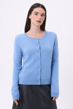 Cárdigan de cuello redondo Neva - Azul claro - Mujer
