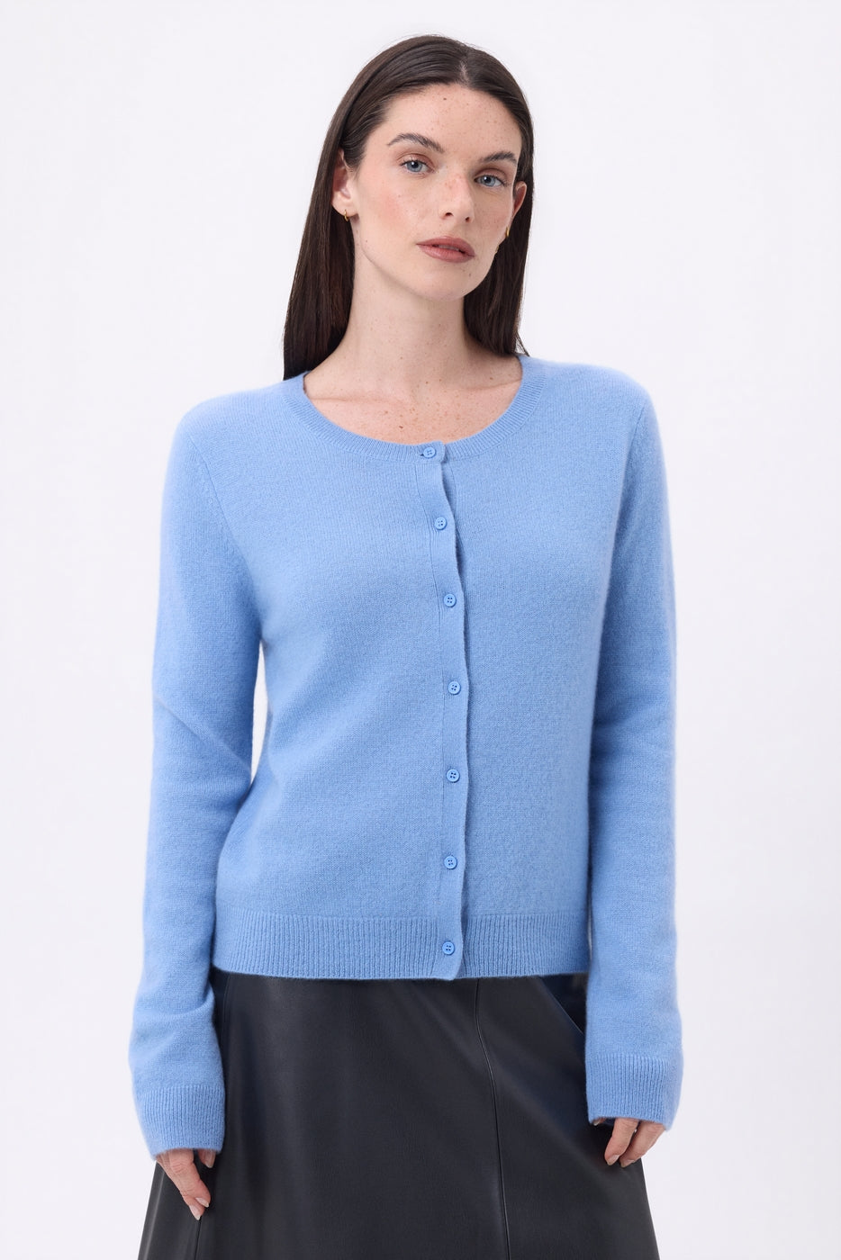 Cárdigan de cuello redondo Neva - Azul claro - Mujer