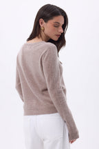 Cardigan Girocollo Neva - Nocciola - Donna - 100% Cashmere