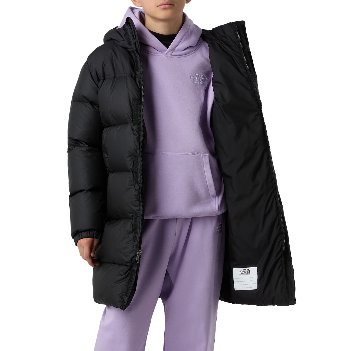 The North Face - Nuptse Hooded Parka - Black White