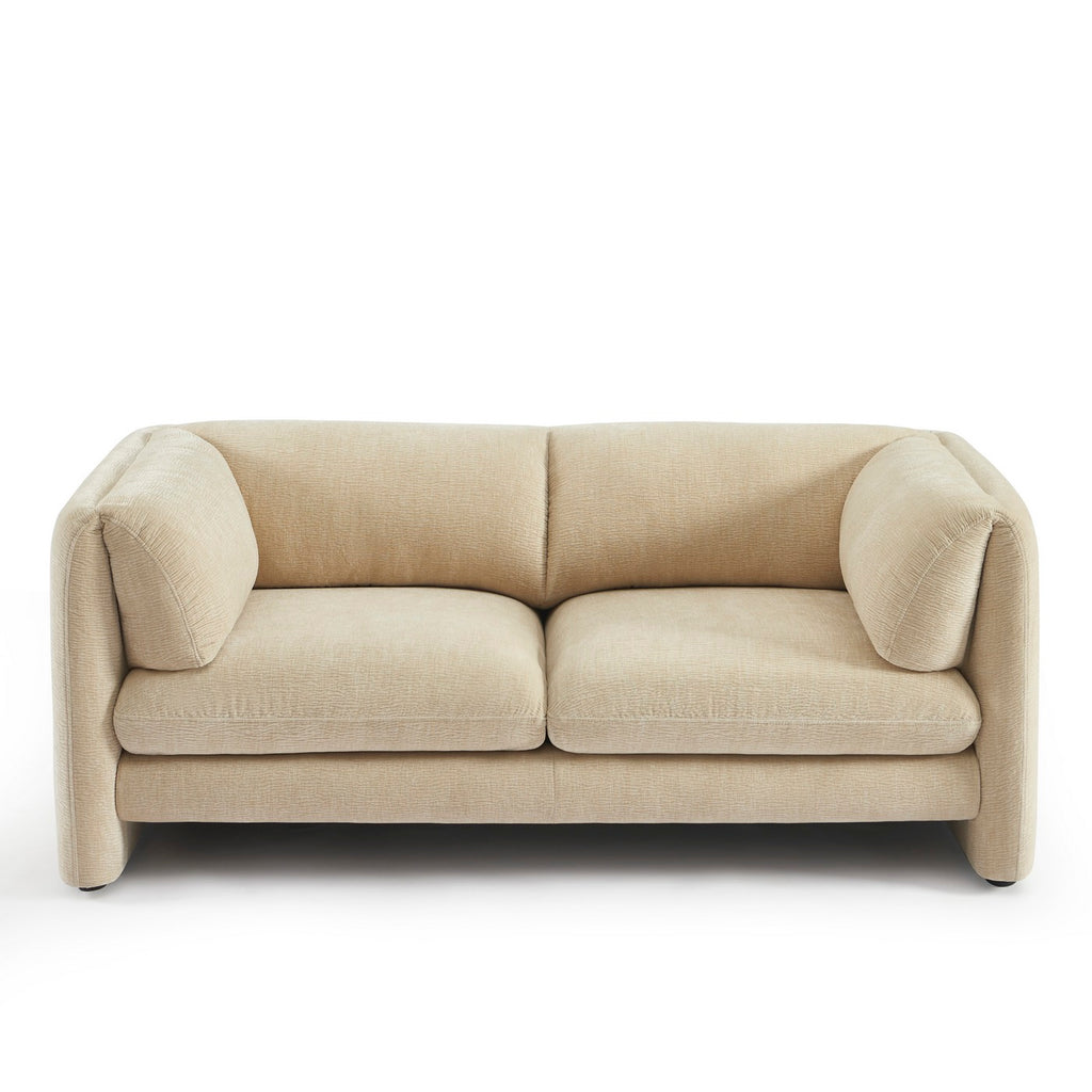 Nikki - 2-Seater Sofa - Textured Velvet - Beige
