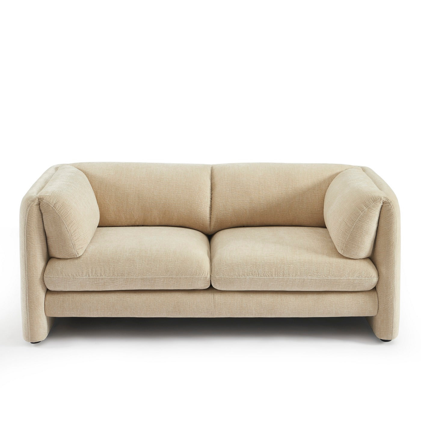 Nikki - 2-Seater Sofa - Textured Velvet - Beige