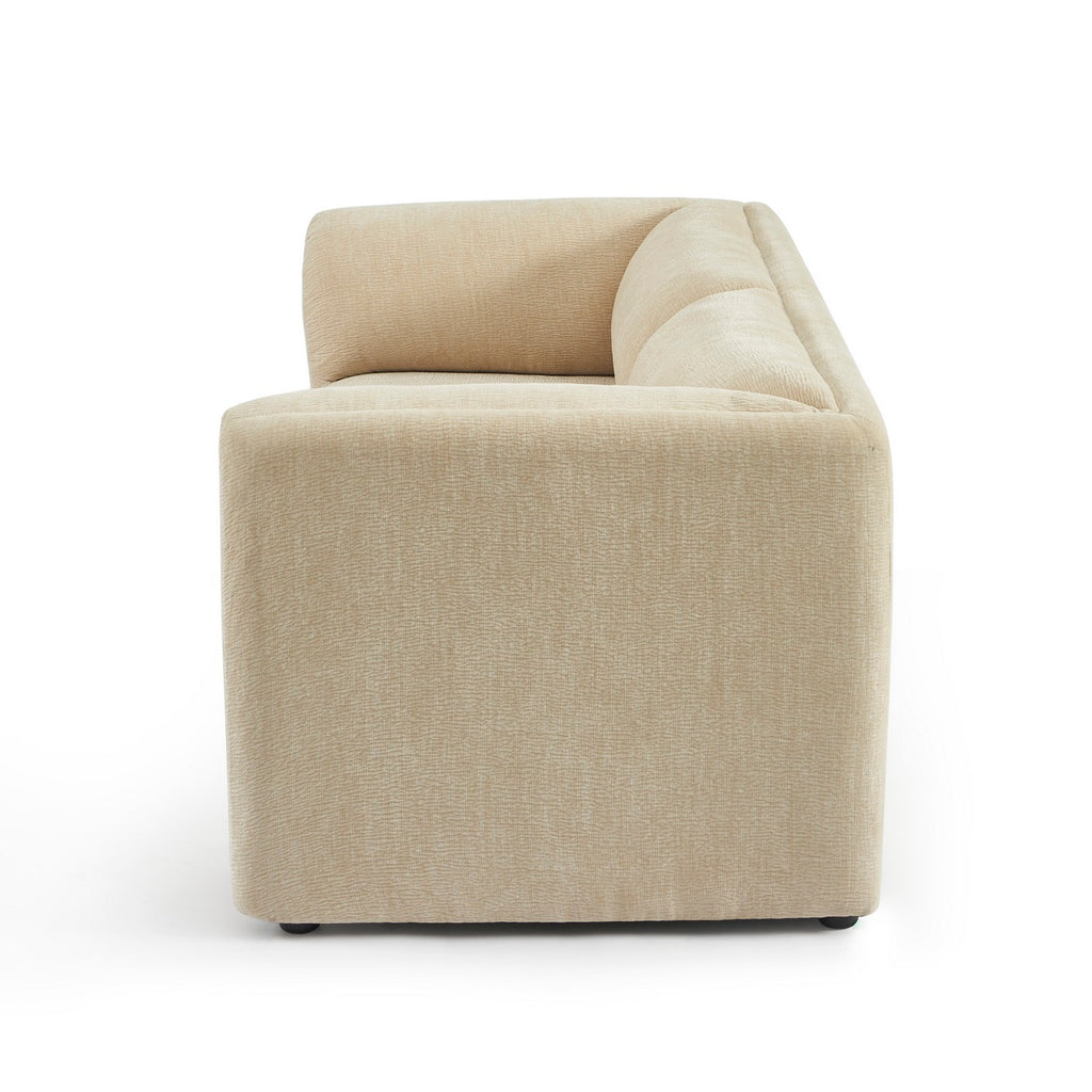 Nikki - 2-Seater Sofa - Textured Velvet - Beige