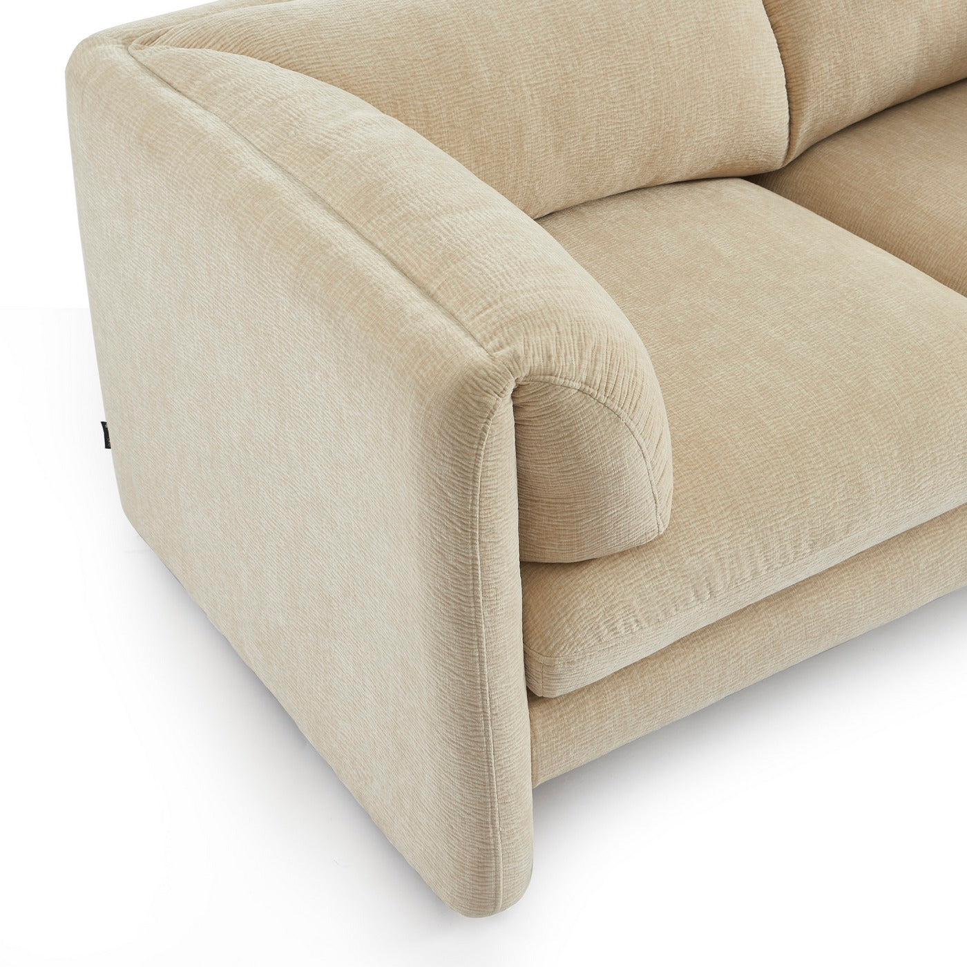 Nikki - 2-Seater Sofa - Textured Velvet - Beige