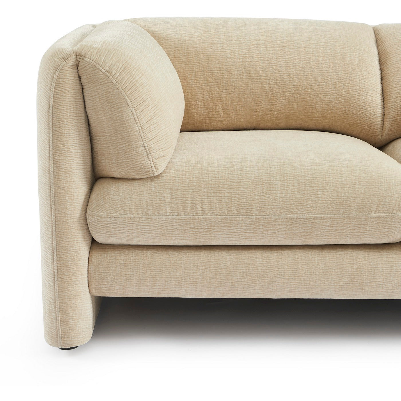 Nikki - 2-Seater Sofa - Textured Velvet - Beige