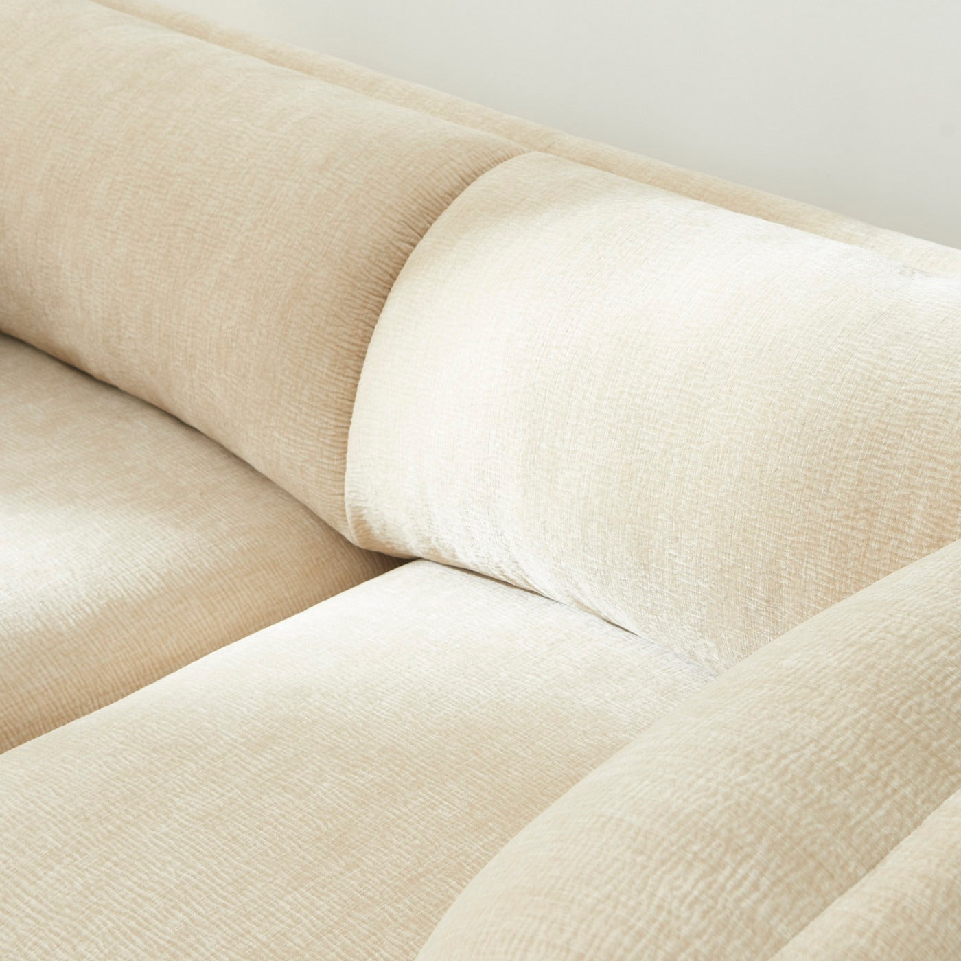 Nikki - 2-Seater Sofa - Textured Velvet - Beige