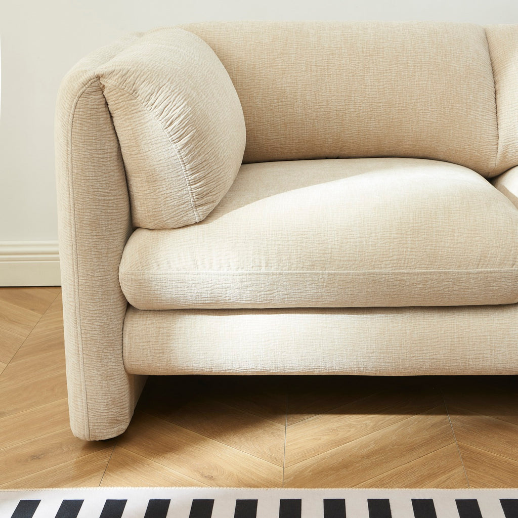 Nikki - 2-Seater Sofa - Textured Velvet - Beige
