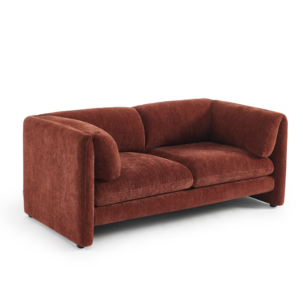 Nikki - 2-Seater Sofa - Textured Velvet - Terracotta