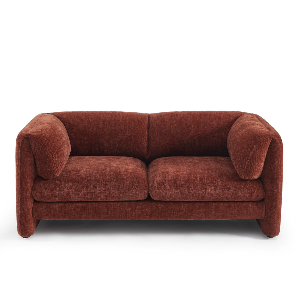 Nikki - 2-Seater Sofa - Textured Velvet - Terracotta