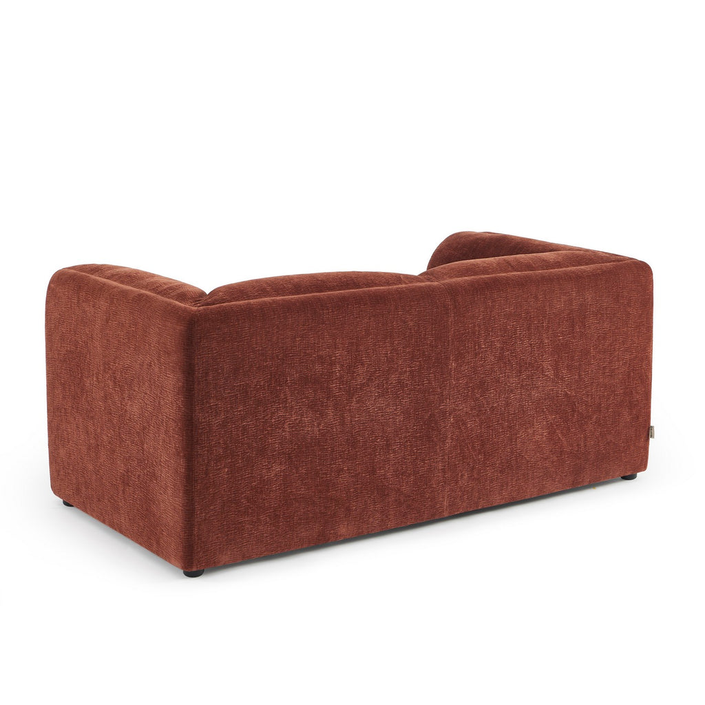 Nikki - 2-Seater Sofa - Textured Velvet - Terracotta