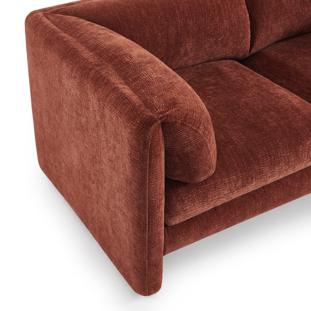 Nikki - 2-Seater Sofa - Textured Velvet - Terracotta
