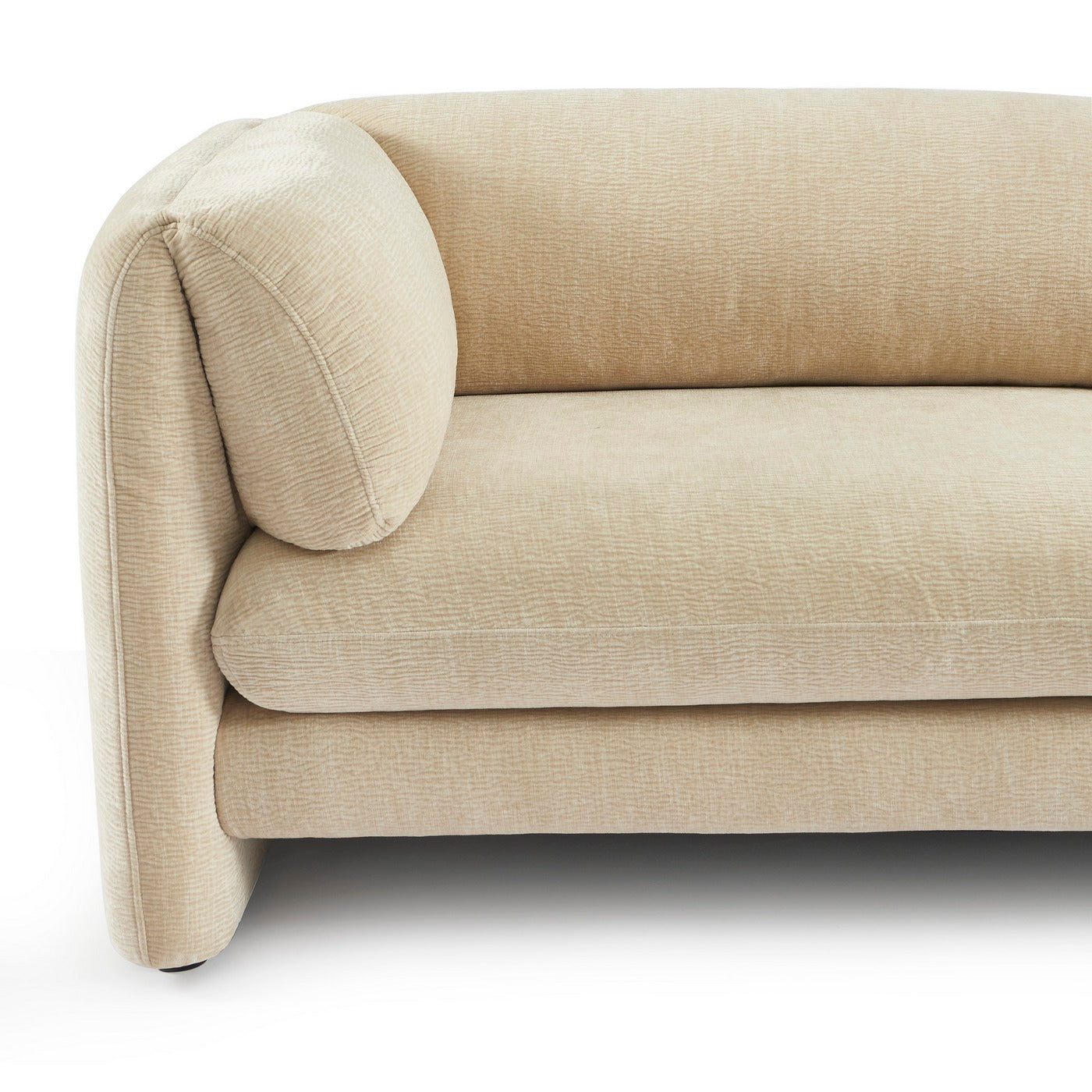 Nikki - 3-Seater Sofa - Textured Velvet - Beige