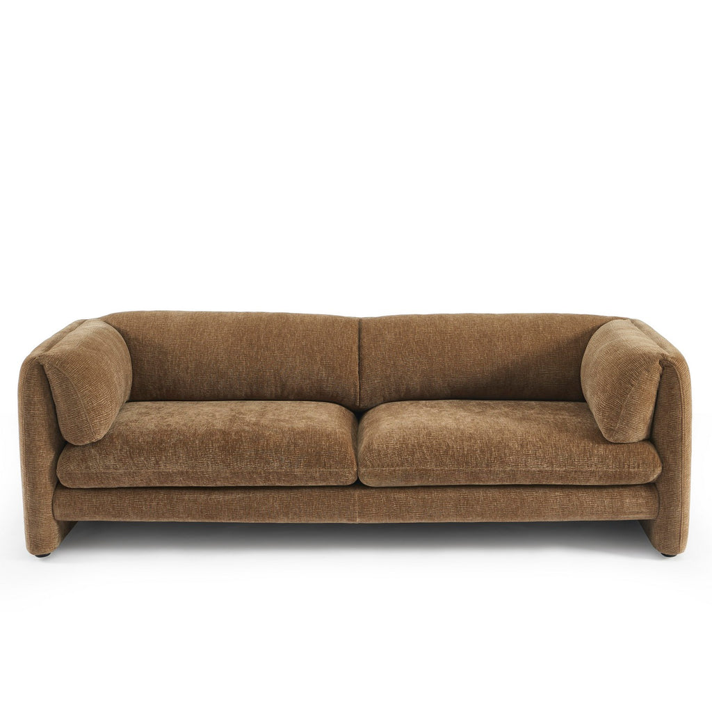 Nikki - 3 Seater Sofa - Textured Velvet - Brown
