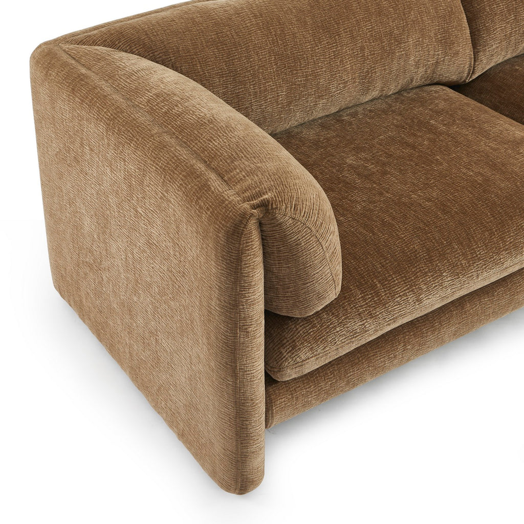 Nikki - 3 Seater Sofa - Textured Velvet - Brown