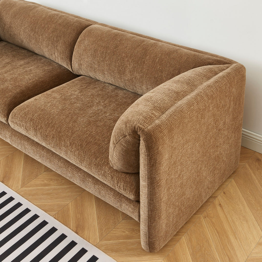 Nikki - 3 Seater Sofa - Textured Velvet - Brown