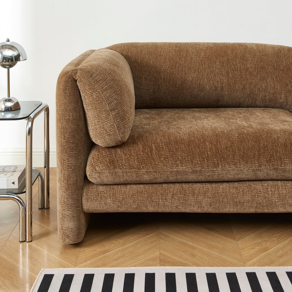 Nikki - 3 Seater Sofa - Textured Velvet - Brown
